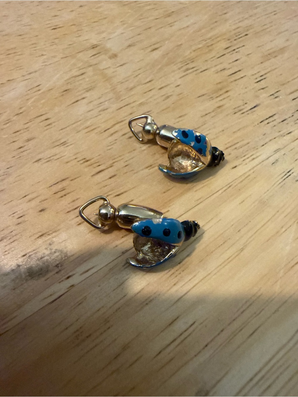 Vintage Blue Enamel Insect Scatter Pins Set of 2 | Whimsical Lapel Pins